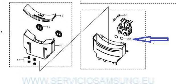 DC62-00364A SELLO DE SILICONA LAVADORA SAMSUNG - Imagen 2
