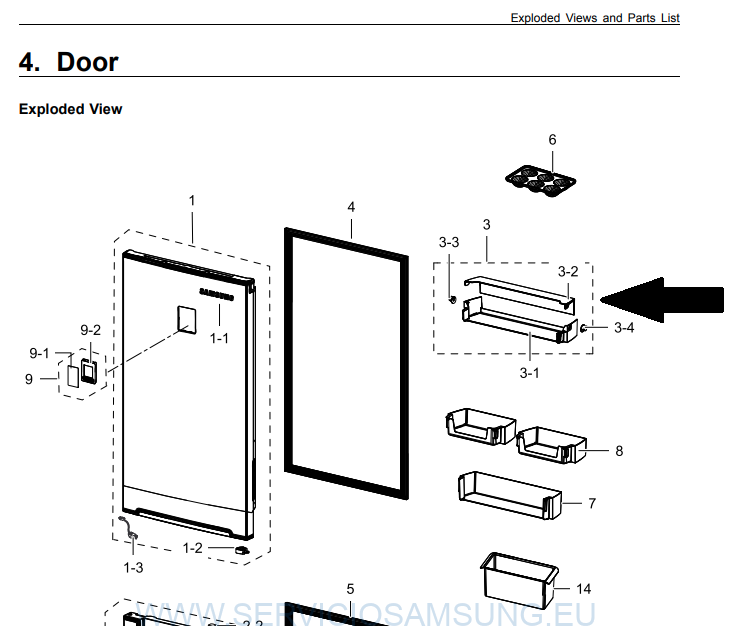 DA97-15689A BANDEJA HUEVERA FRIGORIFICO SAMSUNG