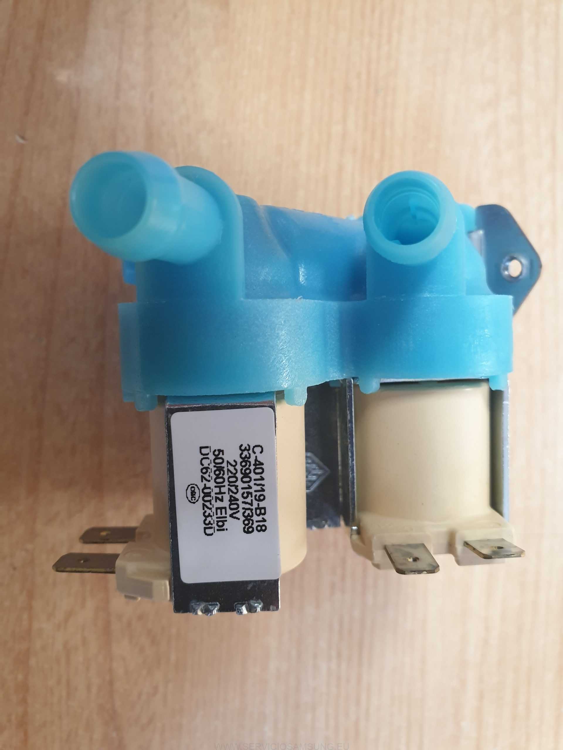 DC62-00233D CONJUNTO VÁLVULAS DE ENTRADA DE AGUA LAVADORA SAMSUNG - Imagen 3