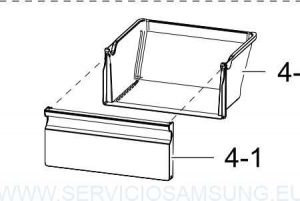 DA97-12802D Cajón inferior verdulero frigorífico Samsung