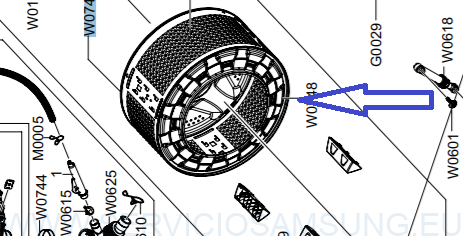 DC66-00593A CESTO DE LAVADO LAVADORA SAMSUNG