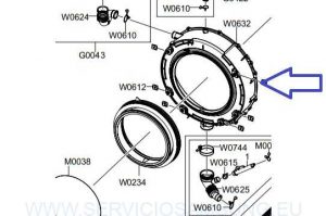 DC97-15255A Semi cuba frontal lavadora Samsung