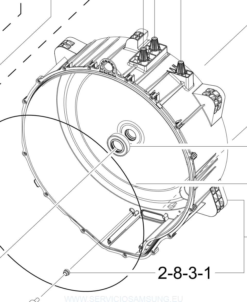 DC97-17334A Semi cuba trasera lavadora Samsung