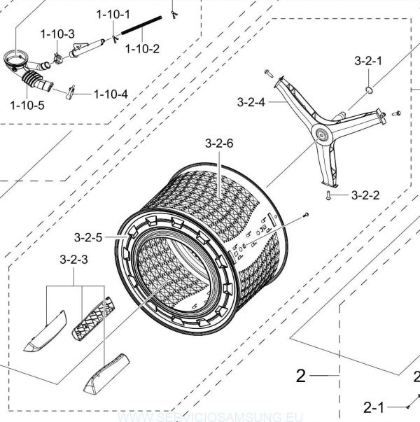 DC97-17231B  CESTO DE LAVADO COMPLETO LAVADORA SAMSUNG