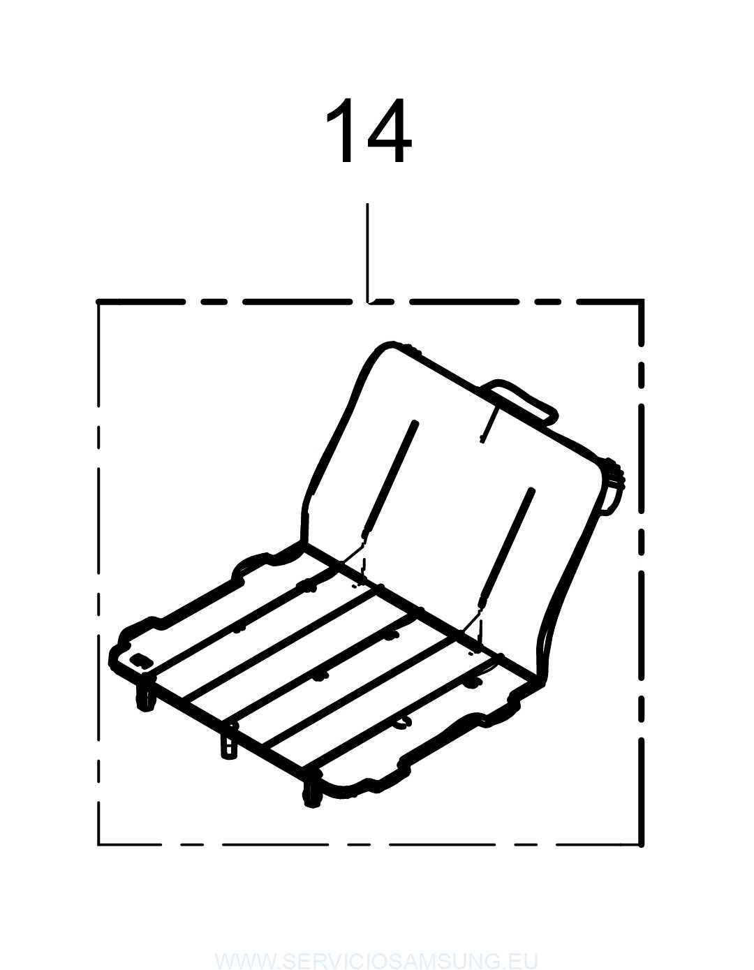 DA97-14635A Repisa inferior frigorífico Samsung