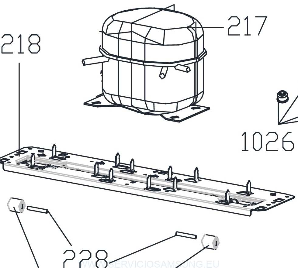 DA81-07247A Base compresor frigorífico Samsung