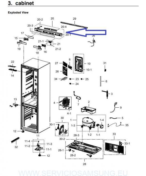 DA97-13131A Conjunto panel de control frigorífico Samsung