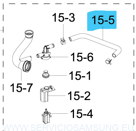 DD67-00158A TUBO AGUA LAVAVAJILLAS SAMSUNG - Imagen 2