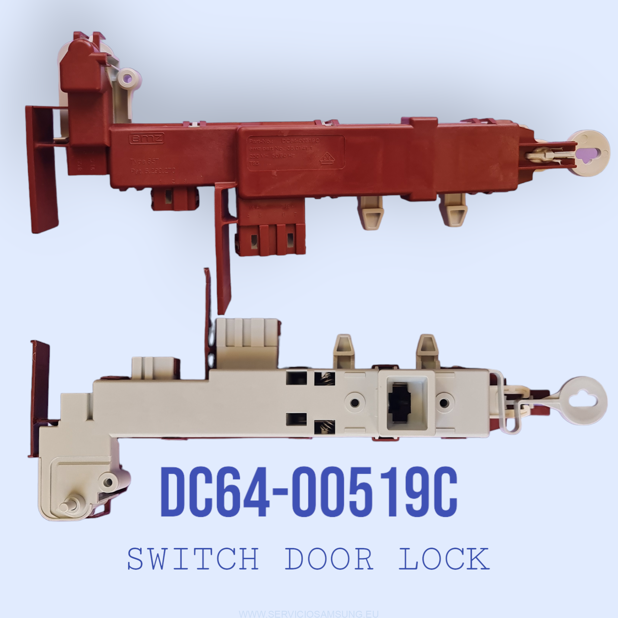 DC64-00519C SISTEMA SEGURIDAD PUERTA LAVADORA SAMUSNG