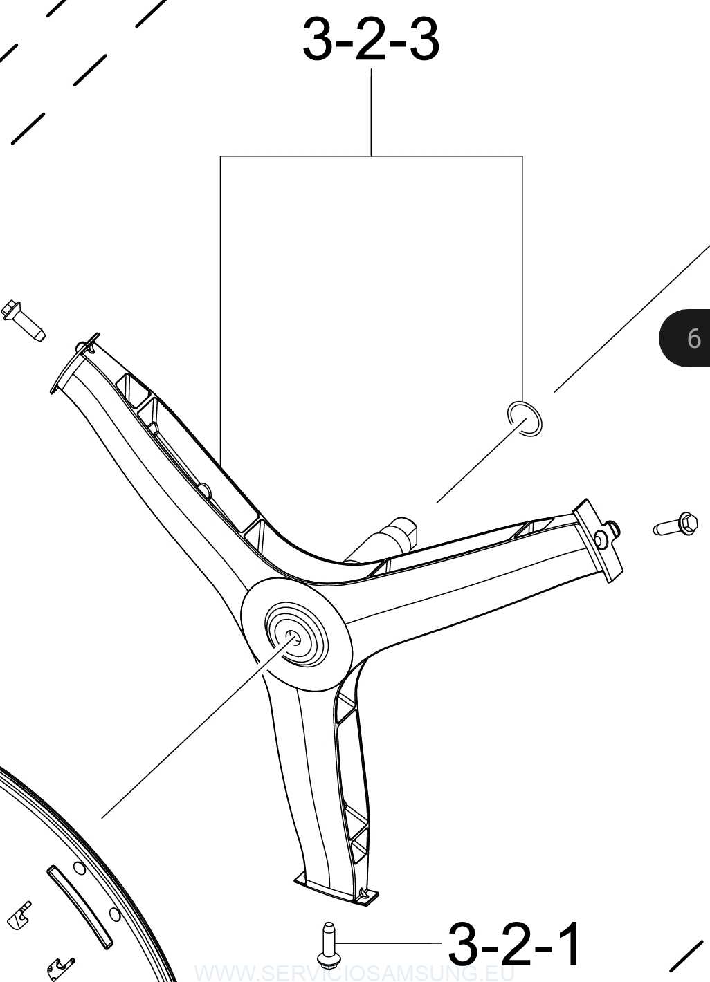 DC97-23524A CRUCETA CESTO DE LAVADO, LAVADORA SAMSUNG
