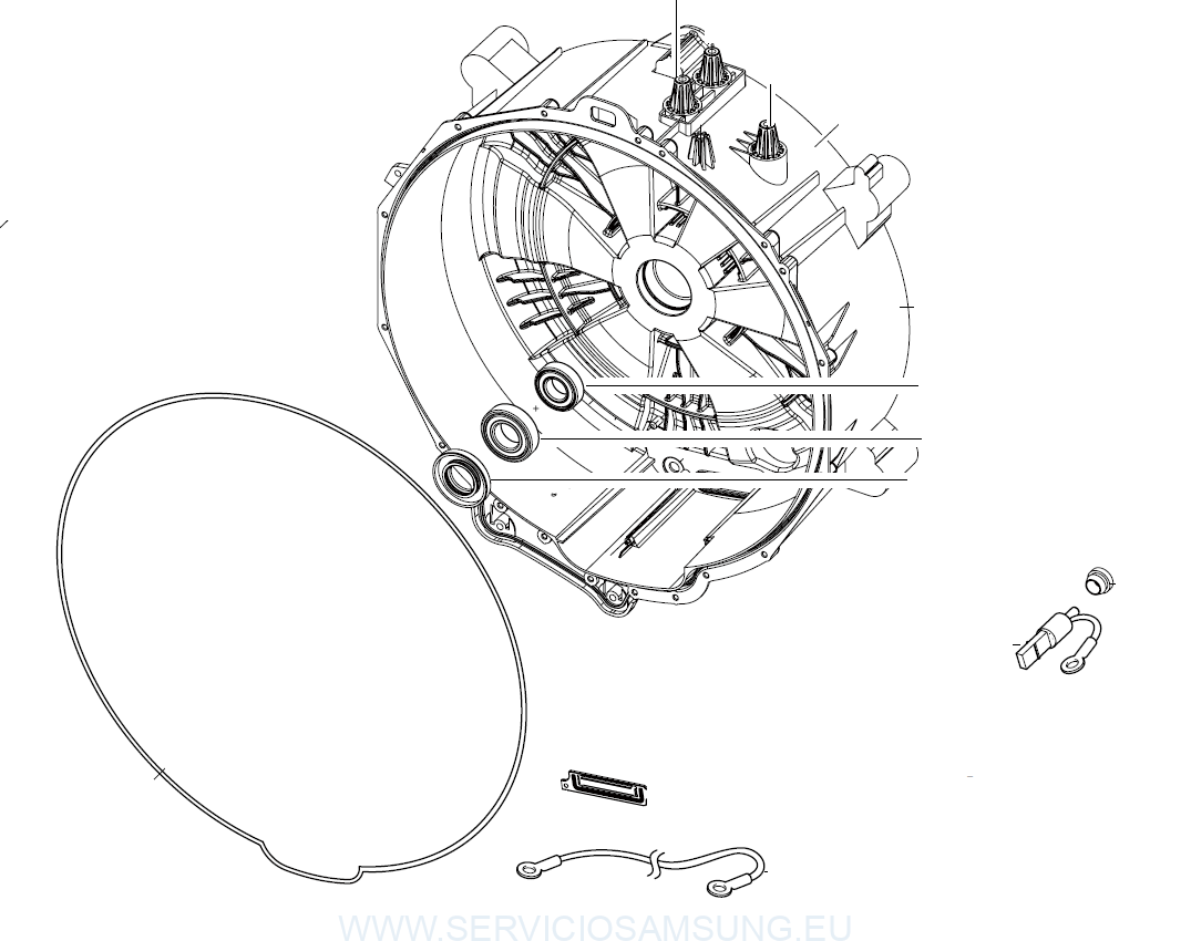 DC97-16462K SEMIUBA TRASERA COMPLETA LAVADORA SAMSUNG