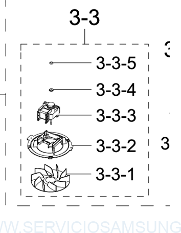 DG96-00566L CONJUNTO MOTOR VENTILACION SUPERIOR HORNO SAMSUNG