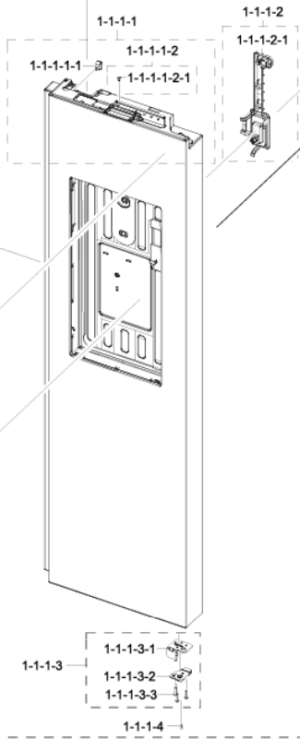DA91-06681B Puerta Completa de Frigorífico Samsung Side by Side RS90F | Repuesto Original Samsung
